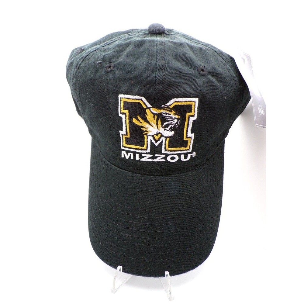 Mizzou Men's Black Baseball Cap Cotton Twill Embroidered M Logo Adjustable